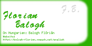 florian balogh business card